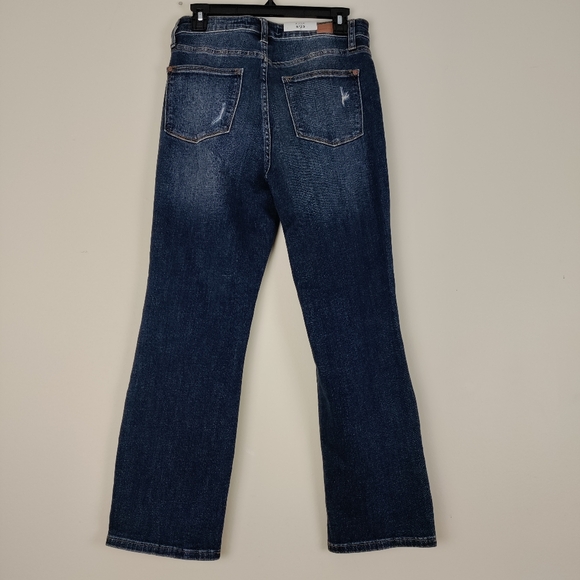 Judy Blue Walnut Creek Mid Rise Distressed Dark Blue Cropped Straight Size 9/29 - Picture 3 of 11